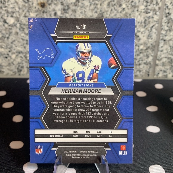 Lawrence Taylor & Herman Moore Panini Prizm Lions Giants HOF All Stars!! - Picture 3 of 6